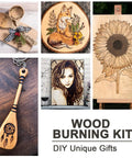 Wood Burning Kit With Adjustable Temperature 220 To 480 C, 116-Piece Pyrography And Soldering Tool Set images of engraved wooden crafts