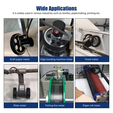 Go-To Pro Grade Digital Length Meter Counter With Single Wheel Encoder For Edge Banding Machines, switchable units, wide applications