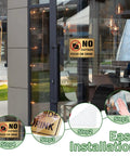 Brushed Gold No Food Or Drink Sign For Doors Two Pack Self Adhering Indoor Or Outdoor Use Ideal For Restaurants Offices And Businesses No Outside Food Or Drinks Allowed Sticker on glass door