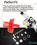 Upgraded 482731 Refrigerator Evaporator Fan Motor Kit for Whirlpool and Kenmore, includes motor and mounting parts