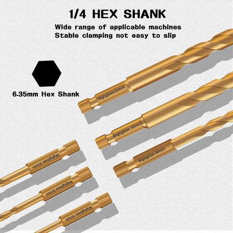 Close-up of a 10 Piece 5Mm Masonry Drill Bit Set For Concrete Tile Brick Plastic And Wood With Tungsten Carbide Tips and hex shank