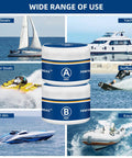 Fiberglass Boat Repair Kit Color Match Gel Coat For Boats, Marine Epoxy Filler shown with various watercraft applications.