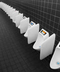 Restroom with URIMAT urinals using 2 Pack Waterless Urinal Trap Filter For Plastic Urinals With Airtight Seal And Vertical Membrane System
