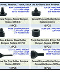160 Piece Black Automotive Rubber Bumper Assortment Kit For GM Ford Chrysler Cars Trucks Replacement 20030 8210 display