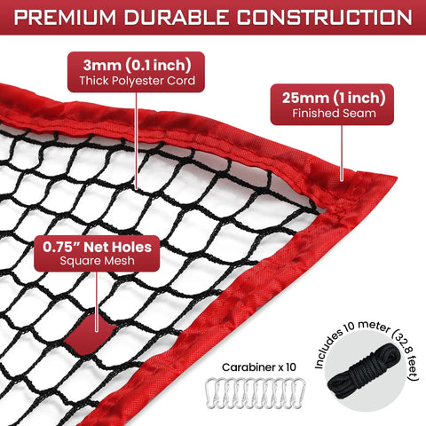 Close-up of Beefy Heavy Duty Multi Sport Practice Net for Golf Baseball Soccer Hockey Lacrosse with 0.75-inch mesh and 3mm cord