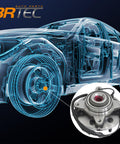 Diagram of car with Rear Wheel Bearing And Hub Assembly 512519 Fit For 2014 To 2021 Mazda 6 And 2016 To 2021 Mazda CX5 FWD Rear Left Or Right With ABS 5 Lug Wheel Hub Replacement OE Spec inset