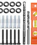 TV Wall Mount Hardware Kit With Lag Bolts And Drill Bits For Concrete Wood Brick And Drywall Includes M8x65 Screws 10x59 Anchors