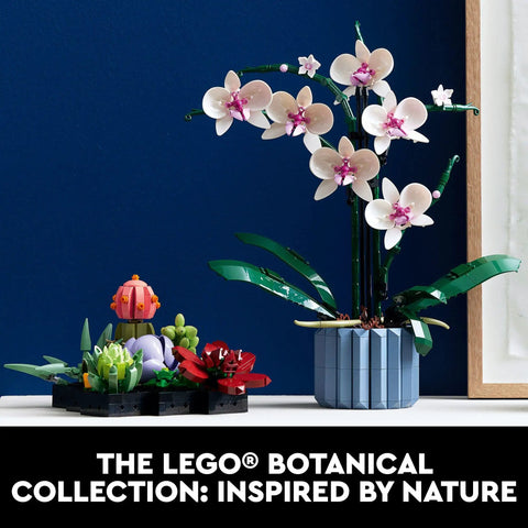 Orchid Building Kit For Adults 18 Plus Dope Artificial Orchid Flower Display Buildable Fake Plant For Home Kitchen Desk Or Office Decor Customizable Bloom And Foliage Ideal Birthday Gift 10311, 39 cm LEGO-style orchid in blue pot