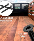 Beefy Heavy Duty Trailer Deck Screws 1/4-20 By 2-1/2 Inch Flat Head Type F Self-Tapping Screws Torx T-30 with trailer deck view