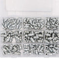 Metric Hydraulic Zerk Grease Fitting Assortment Kit 160 Piece With M6 M8 M10 Straight 45 Degree 90 Degree Angled Fittings Zinc Plated