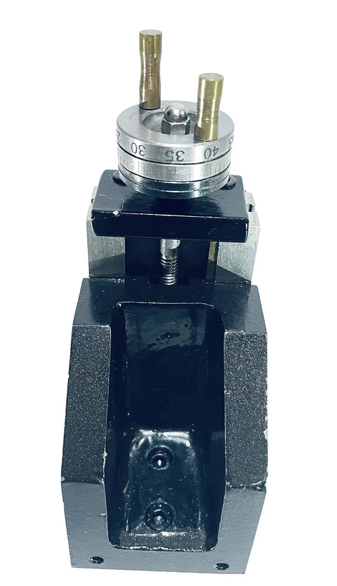 Dead Nuts Precision Machining Attachment For Small Lathes Featuring 90 By 50 Millimeter Slide Board and calibration dial view from above.