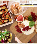 Thick acacia wood cutting board for chopping and serving charcuterie