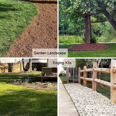 Garden examples of 40 Ft Brown Landscape Edging Kit With 40 Spiral Stakes, defining borders in outdoor settings