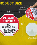 Tough As Nails 6 Pack 12 Inch Rustproof Aluminum Weather Resistant No Hunting Or Trespassing Signs For Outdoor Property Fences And Pastures with hand