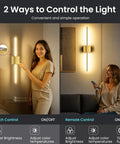 Two Pack Battery Operated Wall Sconces With Remote Control 10000mAh Rechargeable Cordless LED Lamps in use by two women