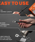 Steps on using Must-Have Heat Shrink Tubing Kit 3:1 Adhesive Lined Waterproof Marine Grade Black for effective wire sealing.