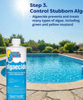 Pre Measured Pool Opening Kit For Up To 35,000 Gallons With Sodium Dichlor Clarifier And Algaecide bottle by pool