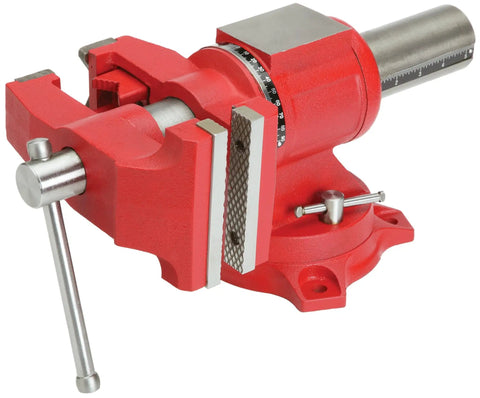 5 Inch Multi Purpose Bench Vise With 360 Degree Rotation And Pipe Jaws, Swivel Base For Versatile Metalworking, side view