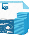 Ultra Absorbent 30x36 Disposable Bed Pads With Rapid-Dry Core And Waterproof Backing For Overnight Leak Protection, Hospital Mattress Underpads, Heavy Absorbency, Easy Change, Home Care And Senior Care - 100 pack of blue disposable pads.
