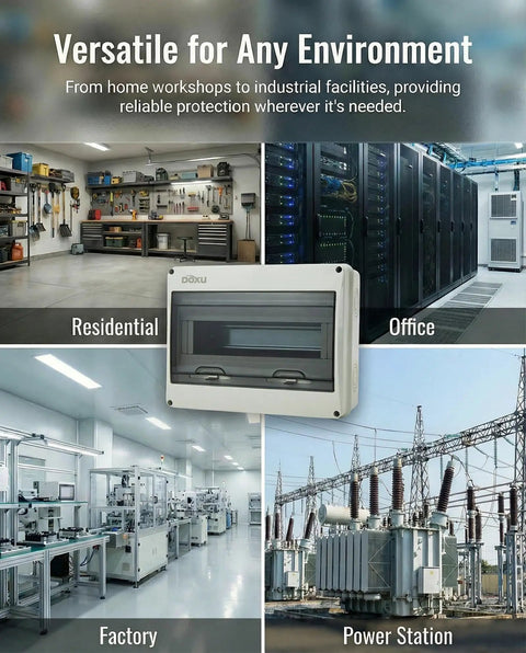 12 Way HT Circuit Breaker Box Distribution Protection Enclosure With IP66 Waterproof Dustproof Rating For Industrial Electrical Panels And Built Tough Circuit Management In Harsh Environments, 255x200x105 mm