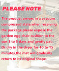 All Weather Egg Chair Cushion With Headrest Waterproof And UV Protected Thick Overstuffed Seat And Back For Indoor Outdoor Hanging Basket Swing Comfy Replacement Cushion For Patio Garden Furniture in a compressed state, packaged with care instructions.