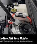 Inline ANL Fuse Holder For 0 2 4 Gauge Wiring With 250 Amp Fuse Car Audio Upgrade No Wire Terminals Needed in engine bay