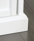 Close-up of the corner detail of the Game Changing Adjustable Sit Stand Computer Desk With Storage and Heavy Duty Home Office Craft Table.