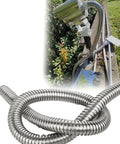 Tough As Nails 304 Stainless Steel Flexible Metal Conduit With Kickass Corrugated Cable Protection Sleeve for outdoor use.