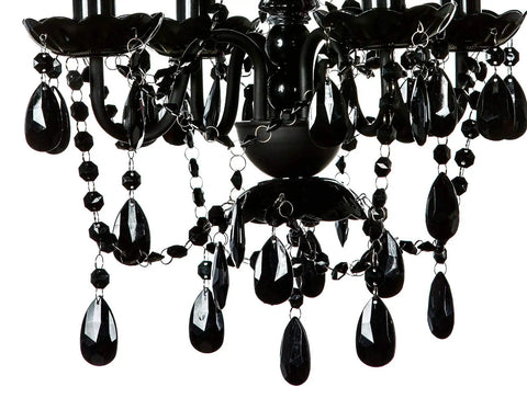 Brink House 4 Light Black Hardwire Flush Mount Chandelier With Glass Stem And Acrylic Crystals Ceiling Light Fixture For Entryway Dining Room Hallway And More Modern Black Metal Frame With Elegant Sparkle