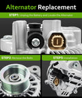 Beefed Up 80A 12V Alternator For Honda Civic 2006 2007 2008 2009 2010 2011 1.8L L4 With 7 Groove Pulley Replacement Parts installation steps