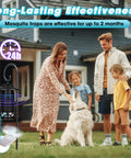 Family with dog near mosquito trap using 10 Pack Mosquito Attractant Refill For Bug Zappers Long Lasting CO2 Scent Lures