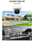 4K Security Camera System With 4 Turret PoE Cameras And 8 Channel NVR 2TB HDD For 24 7 Recording showcasing day and night vision