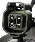 Close-up view of wiring connector for Direct Replacement Engine Cooling Fan Assembly With Heavy Duty Radiator Motor.