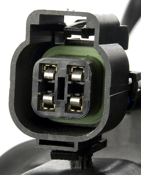 Close-up view of wiring connector for Direct Replacement Engine Cooling Fan Assembly With Heavy Duty Radiator Motor.
