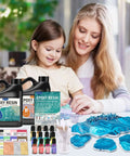 64 Oz Epoxy Resin Kit Two Pack 32 Oz Each Clear Casting And Coating Epoxy for wood table tops and craft projects displayed with tools.