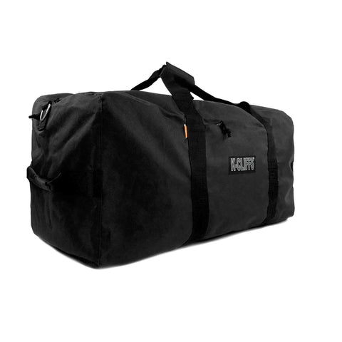 Heavy Duty 110L 30 Inch Duffel Bag For Cargo Gear Made From Water Resistant Polyester With End Handles Extra Durable Black Travel Tote