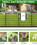 10 Panel Garden Fence Animal Barrier 33 Inch High 24 Foot Long No Dig Rustproof Metal Wire Panels installed in a yard