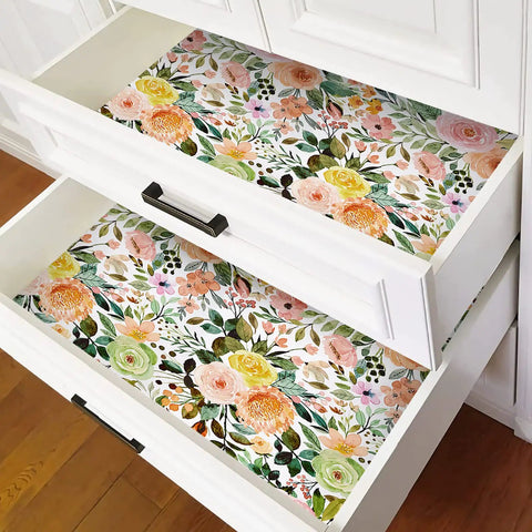 Peel And Stick Floral Boho Textured Wallpaper For Bedroom And Bathroom Waterproof Removable Renter Friendly Pink Watercolor Modern Look With A Chic Vibe For Kitchen Cabinets 17.5 By 118 Inches lining cabinet drawers