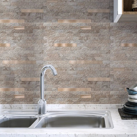 Transform Your Space Fast With These Super Simple Peel And Stick Backsplash Tiles Made From Tough Waterproof Pvc That Resist Heat And Stains Perfect For Kitchens Bathrooms And Fireplaces Ten Sheets Cover Almost Ten Square Feet In A Stylish White Marble on kitchen wall above sink