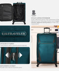 Aviron Bay Expandable Softside Carry On Luggage With Spinner Wheels For 1 To 3 Day Trips Black 23 Inch Durable 600D Polyester Travel Bag