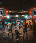 RGB LED Panel Video Light With App Control Two Pack 800D Pro Grade Studio Lighting Kit illuminating a gym with people working out