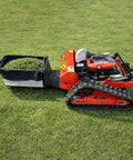 Tracked Lawn Mower Workhorse For Hills And Rough Terrain With Wireless Remote Control on grass with bag attachment
