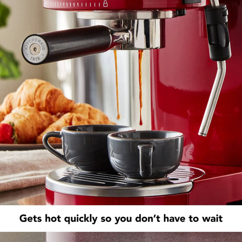 Empire Red Metal Semi Automatic Espresso Machine With Dual Smart Temperature Sensors And 58mm Commercial Grade Portafilter