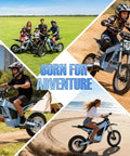 Kick Up Serious Dust With This Sick Dual Electric Dirt Bike Set Packing 48V 21Ah Battery And A Mean 3000W Peak Motor Built For Crushing Gravel Trails Every Single Weekend, showcasing diverse terrain use.