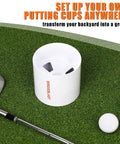 Backyard Golf Hole Cup For Practice Green And Putting Setup, Durable Plastic Cup, 4 Inch Depth With 1 Inch Center Hole on grass