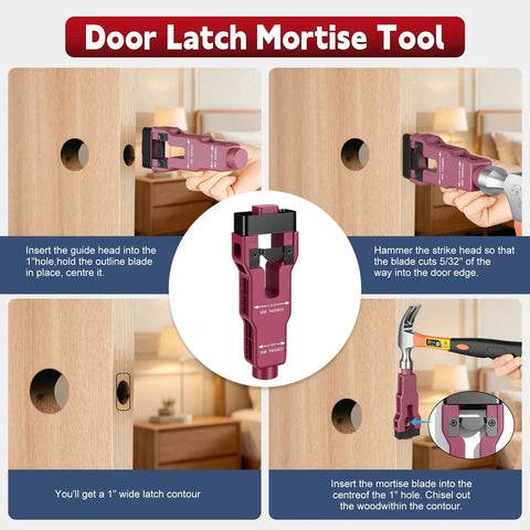 Rock Solid Door Hinge Jig Kit With Router Template And Mortise Chisel Guide For Latch Install Zero Sweat Setup for precise door latch mortising.