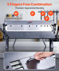 Box and Pan Brake 24 Inch Sheet Metal Bender, 16-Gauge Mild Steel Capacity with five adjustable fingers for precise bends at home