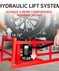 Heavy Duty 11,000 Lbs Hydraulic Car Ramps With Low Profile Lift, showcasing pin lock safety and height range 10.6 to 14.7 inches