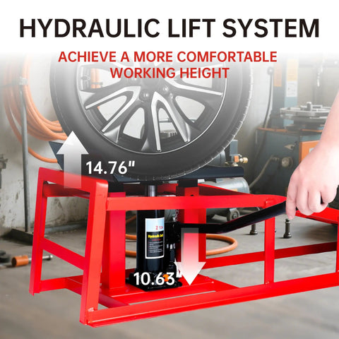 Heavy Duty 11,000 Lbs Hydraulic Car Ramps With Low Profile Lift, showcasing pin lock safety and height range 10.6 to 14.7 inches