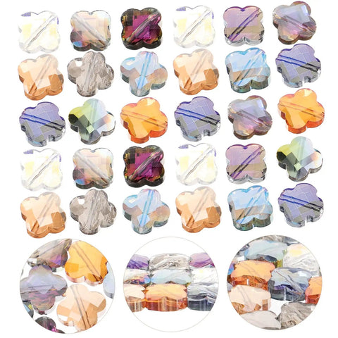 Level Up Your DIY Game With This Dope Bulk Lot Of Drilled Glass Spacer Beads Perfect For Jewelry Making Bracelets Purses And Chandelier Designs Grab These Fresh Bead Kit Today - 30 colorful flower-shaped glass beads.
